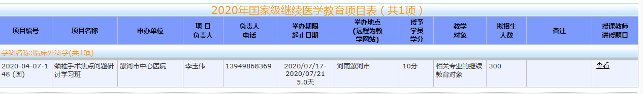 2020年獲批國家級繼續(xù)醫(yī)學教育項目表.png